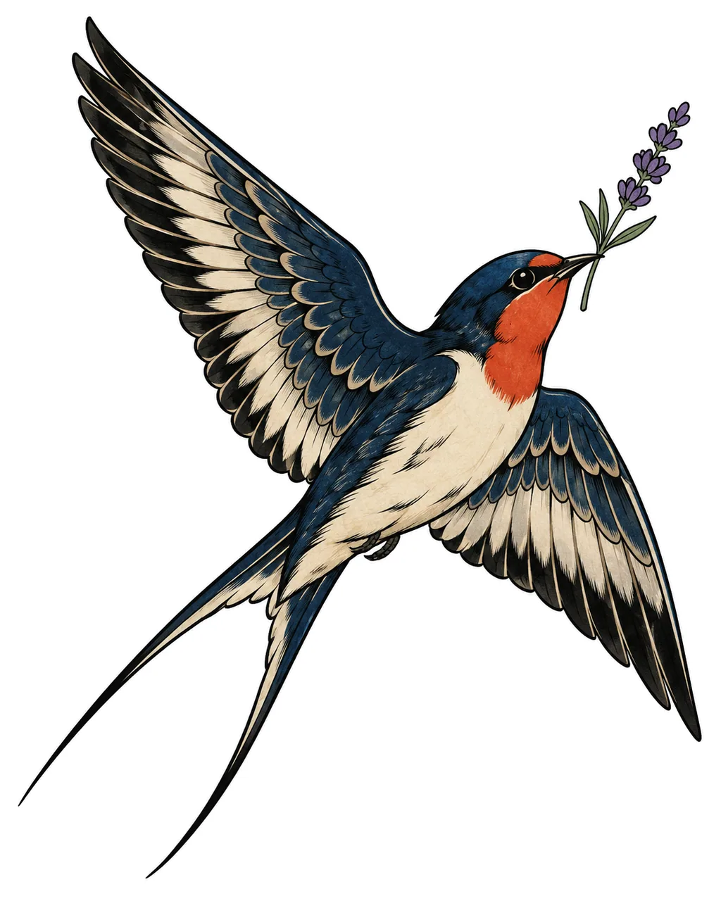 Swallow tattoo in japanese style