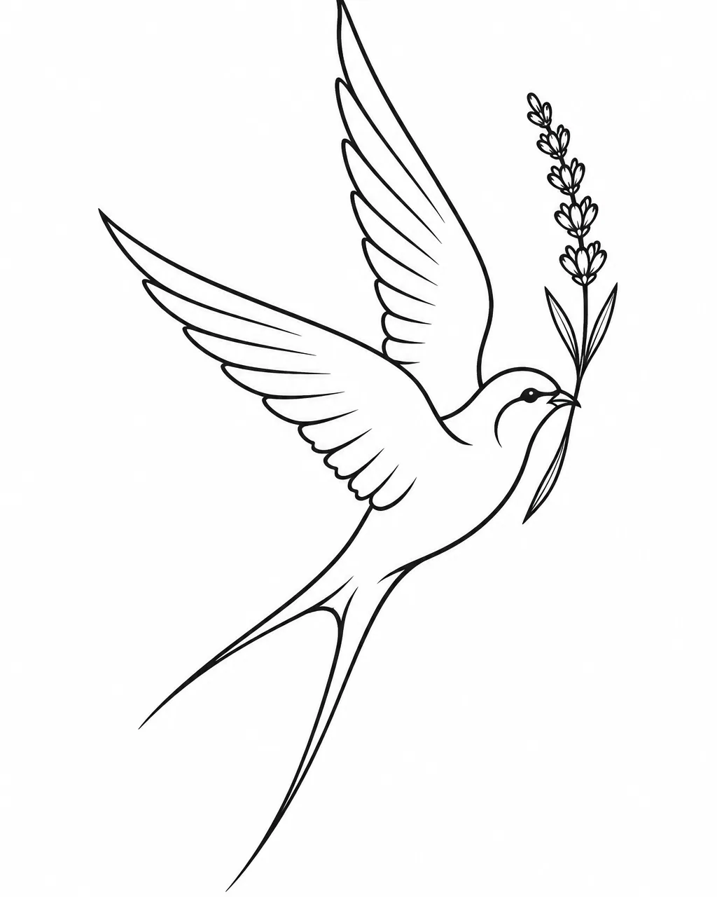 Swallow tattoo in minimalist style